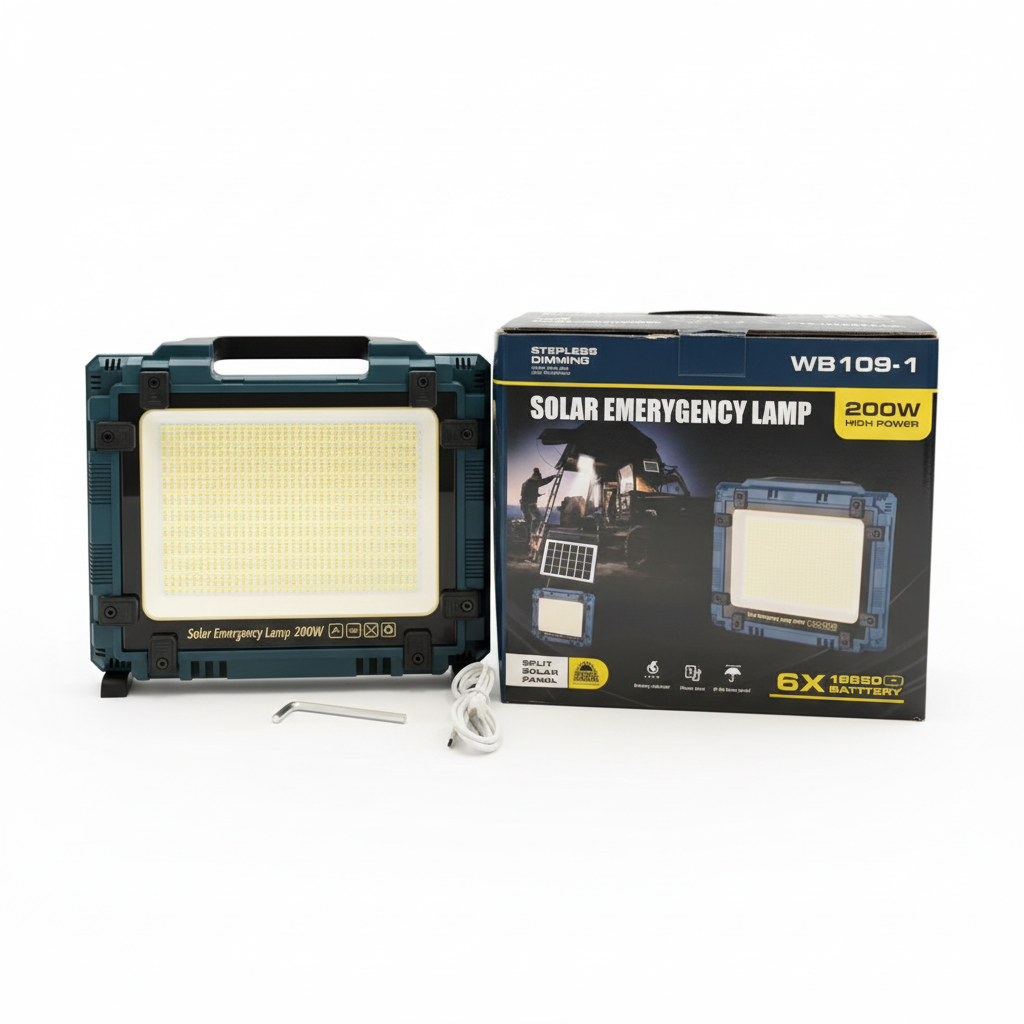 پروژکتور شارژی خورشیدی قابل حمل 200وات مدل 8109-1 200w