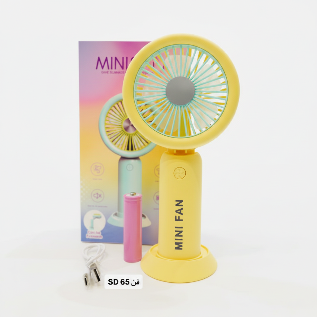 پنکه شارژی دستی 3 سرعته مدل SD65