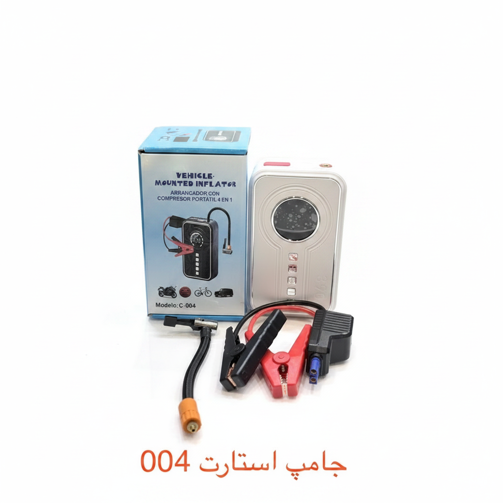 جامپ استارتر و پمپ باد و پاوربانک خودرو مدل JL002-C004-12/16.8v