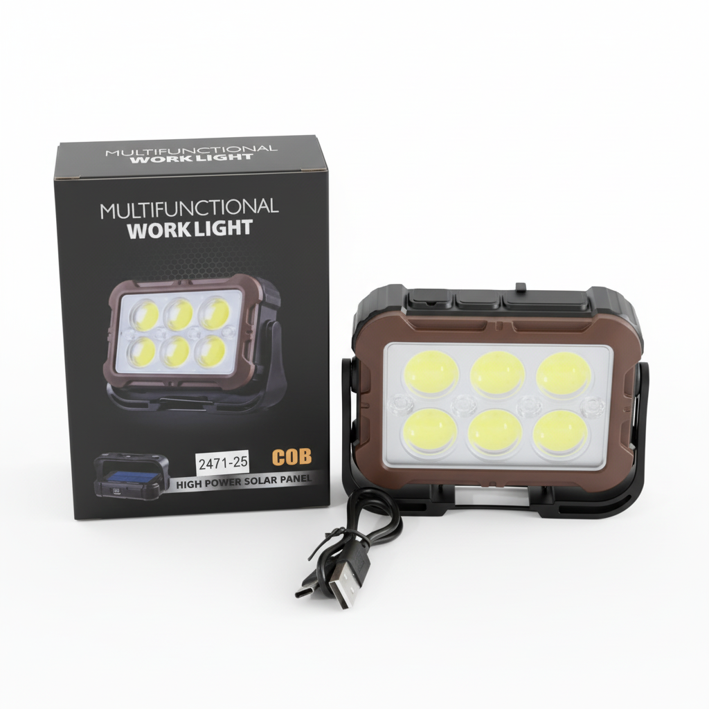 پروژکتور شارژی خورشیدی چندکاره 6سلوله کد 25-2471